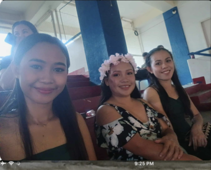 Mae Mae sitting with friends